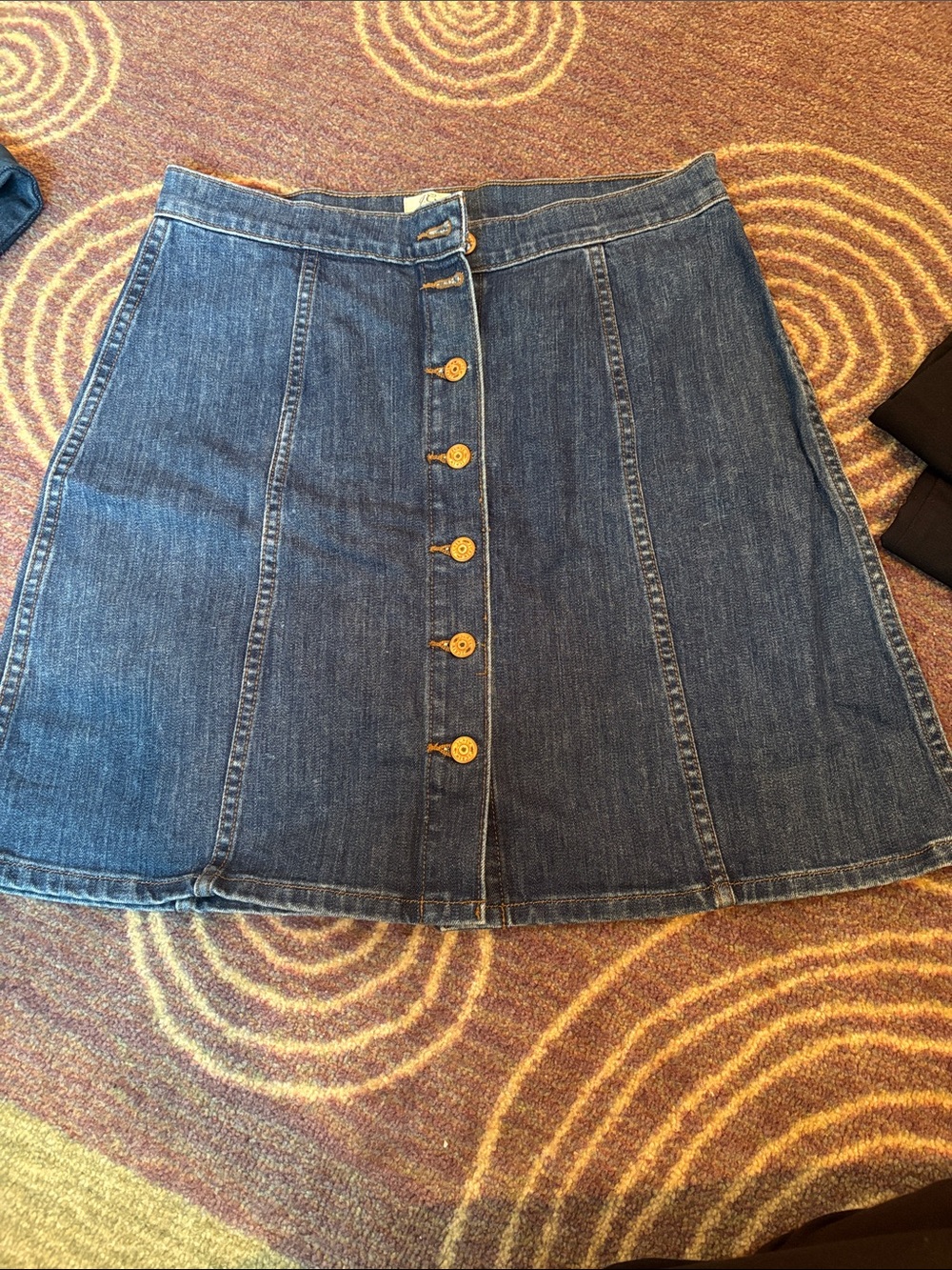 Women's J crew size 30 Classic Button-Front Denim Skirt in Dark Blue